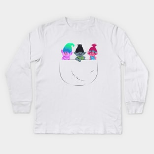 Little Trolls In Pocket Kids Long Sleeve T-Shirt